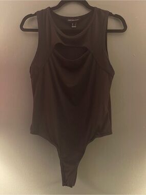 Streetwear Society Dark Brown Cutout One-Piece Bodysuit